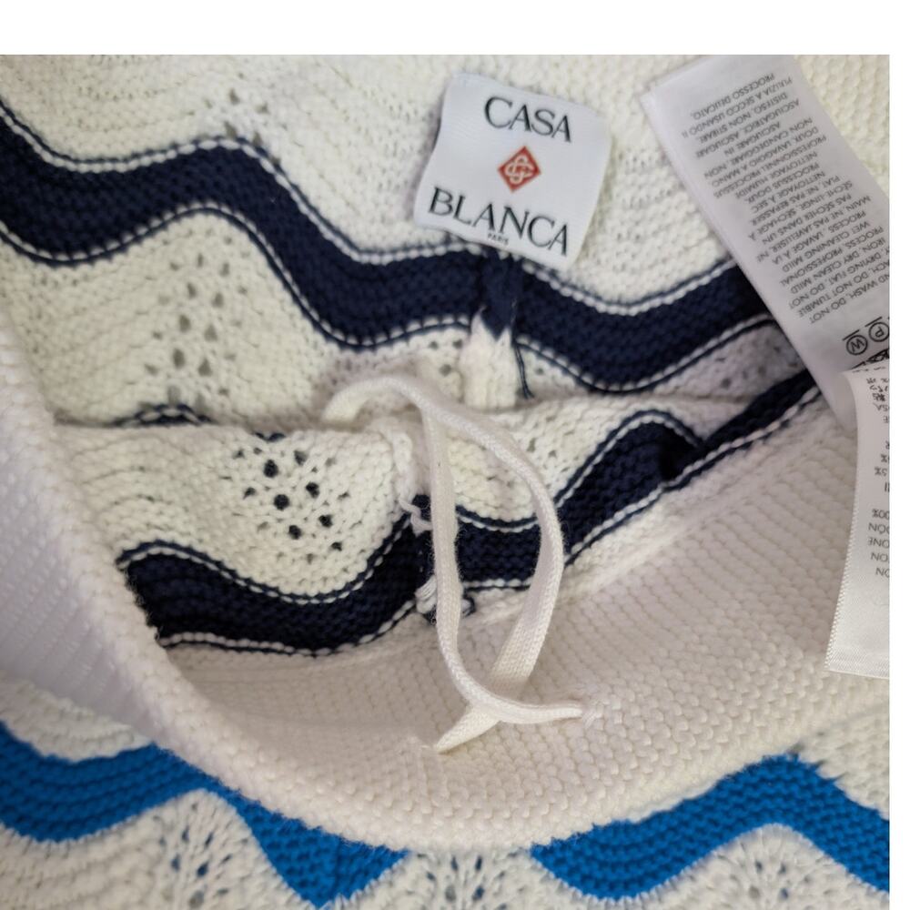 Casablanca Paris Crochet Wave Knit Shorts XXL Coastal Resort Luxury - Picture 12 of 13